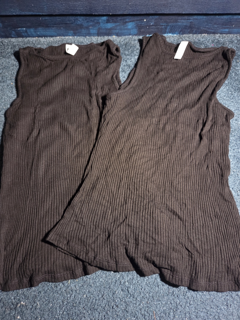 Two Zenana black ribbed sleeveless tank tops xl